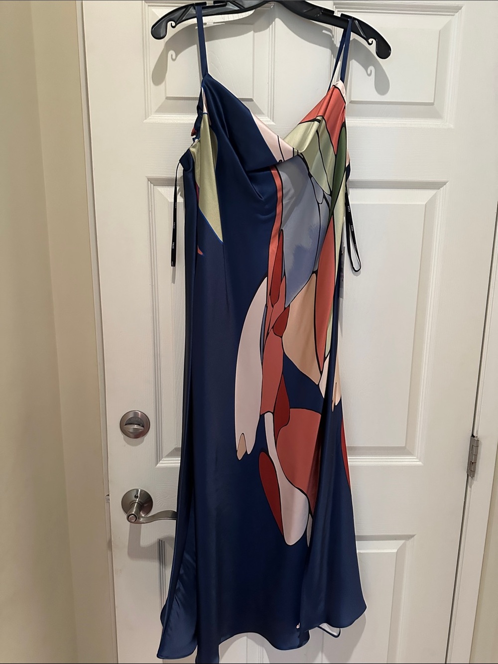 Siena Studio Navy Abstract Slip Midi Dress